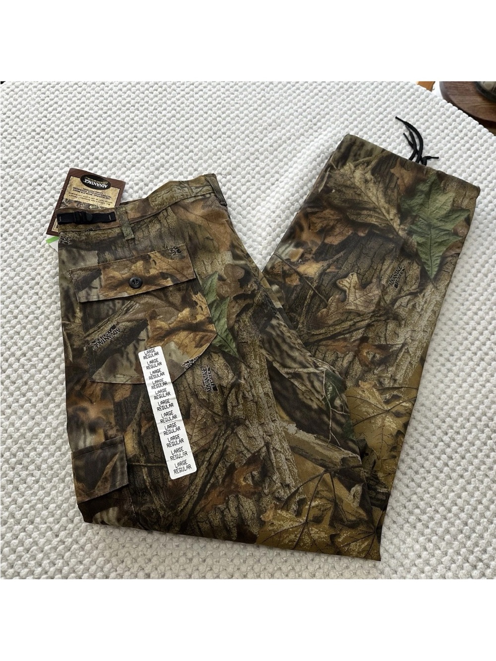 Bill Jordan’s Advantage Timber Men’s 38x31 Camo Pants Adjustable Waist NWT
